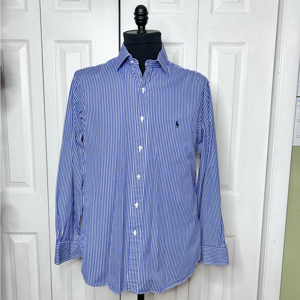 Ralph Lauren Polo Custom Fit chalk stripe dress shirt, 34/35 sleeve